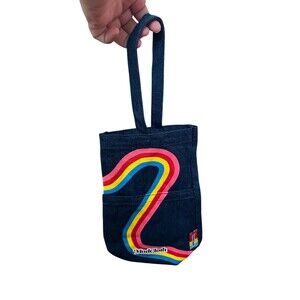 ModCloth Denim Rainbow Wine Tote NIB